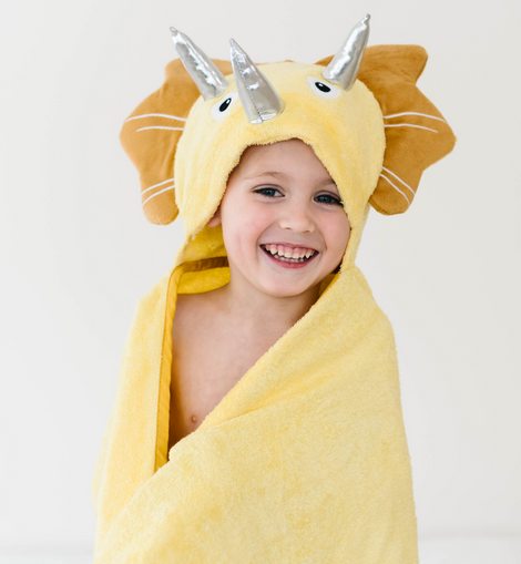 Bamboo Hooded Towel (Yellow Dinosaur)