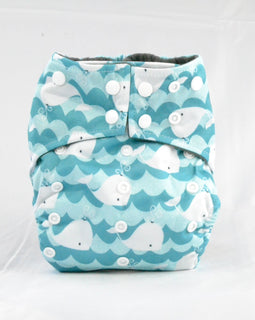 Earthlie Cloth Diaper - Whales