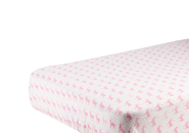 Pink Deer Cotton Muslin Crib Sheet