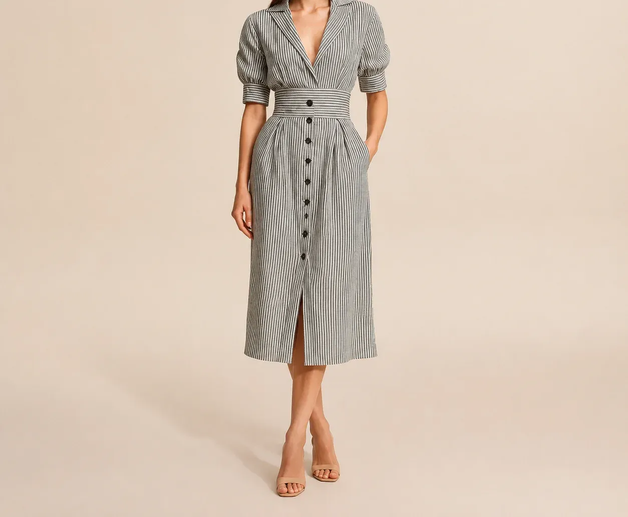 Lia Striped Shirt Dress — photograph 1