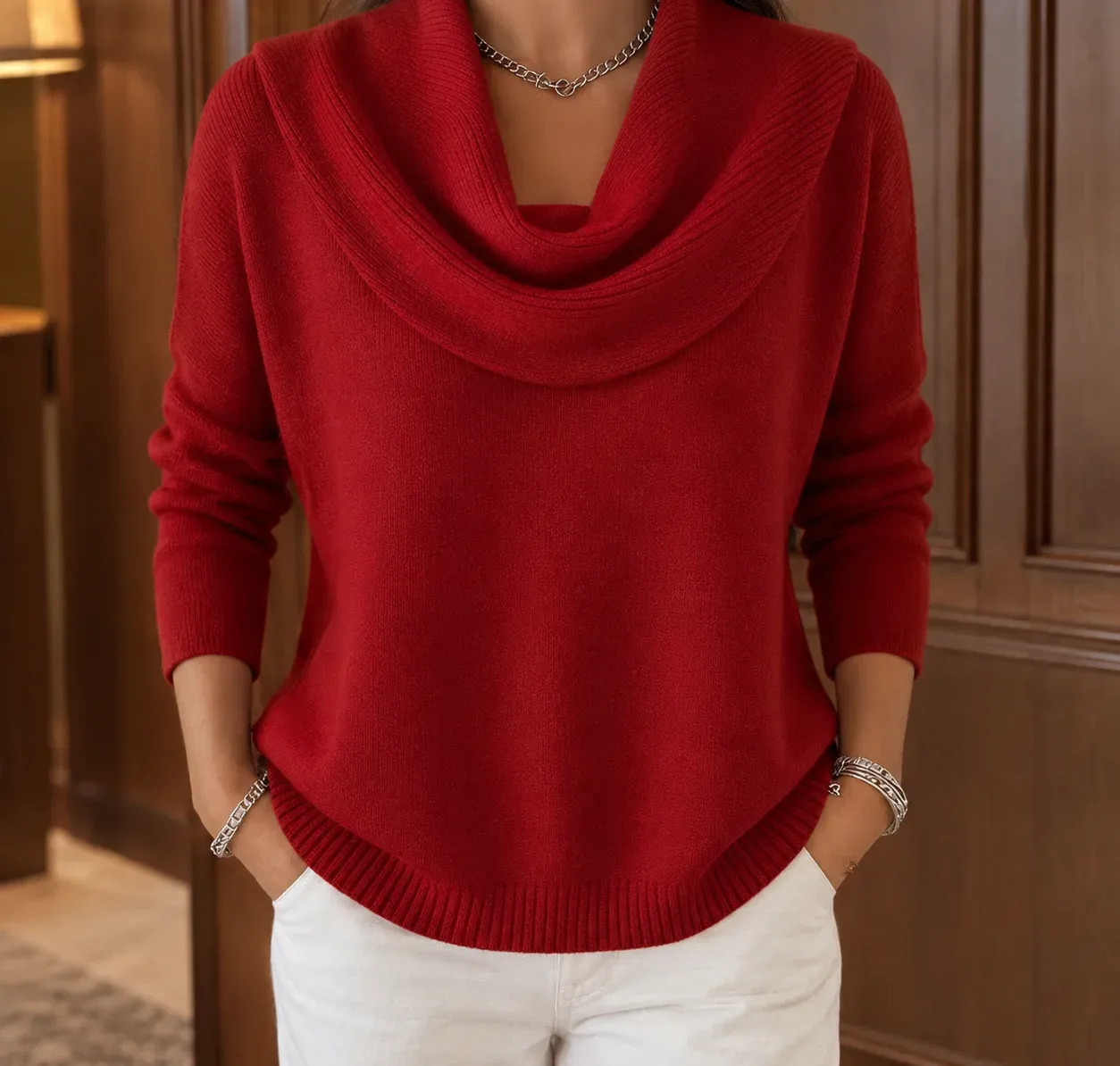 Cassia-Mae Draped-Collar Sweater — photograph 1
