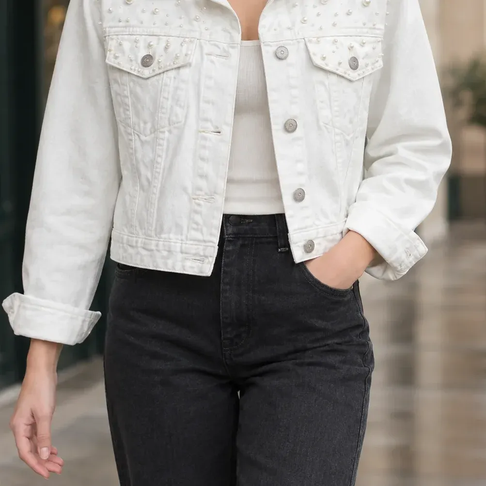 Annabelle Beaded Jacket — White alternate view