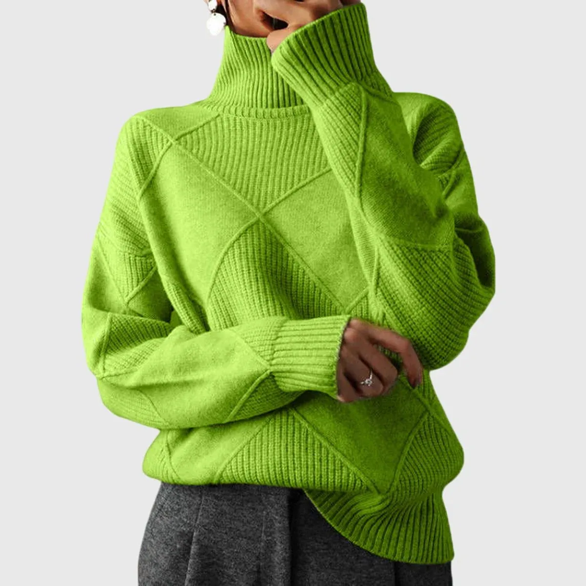 Iris Textured Sweater — Green
