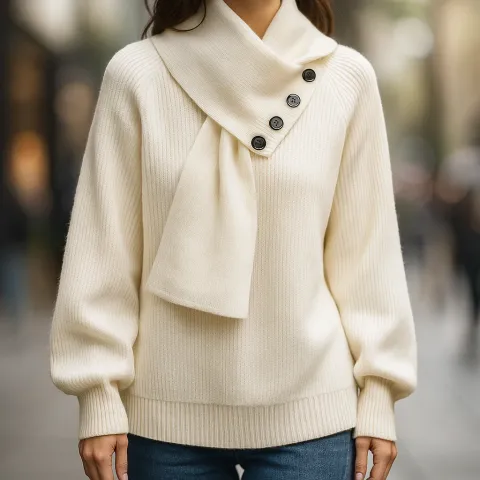 Aurelia Button-Neck Knit