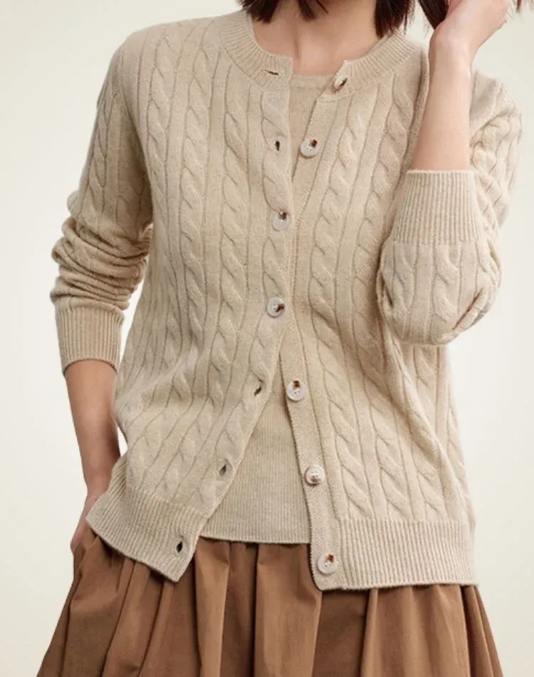 Faith Cable-Knit Button Cardigan — photograph 1