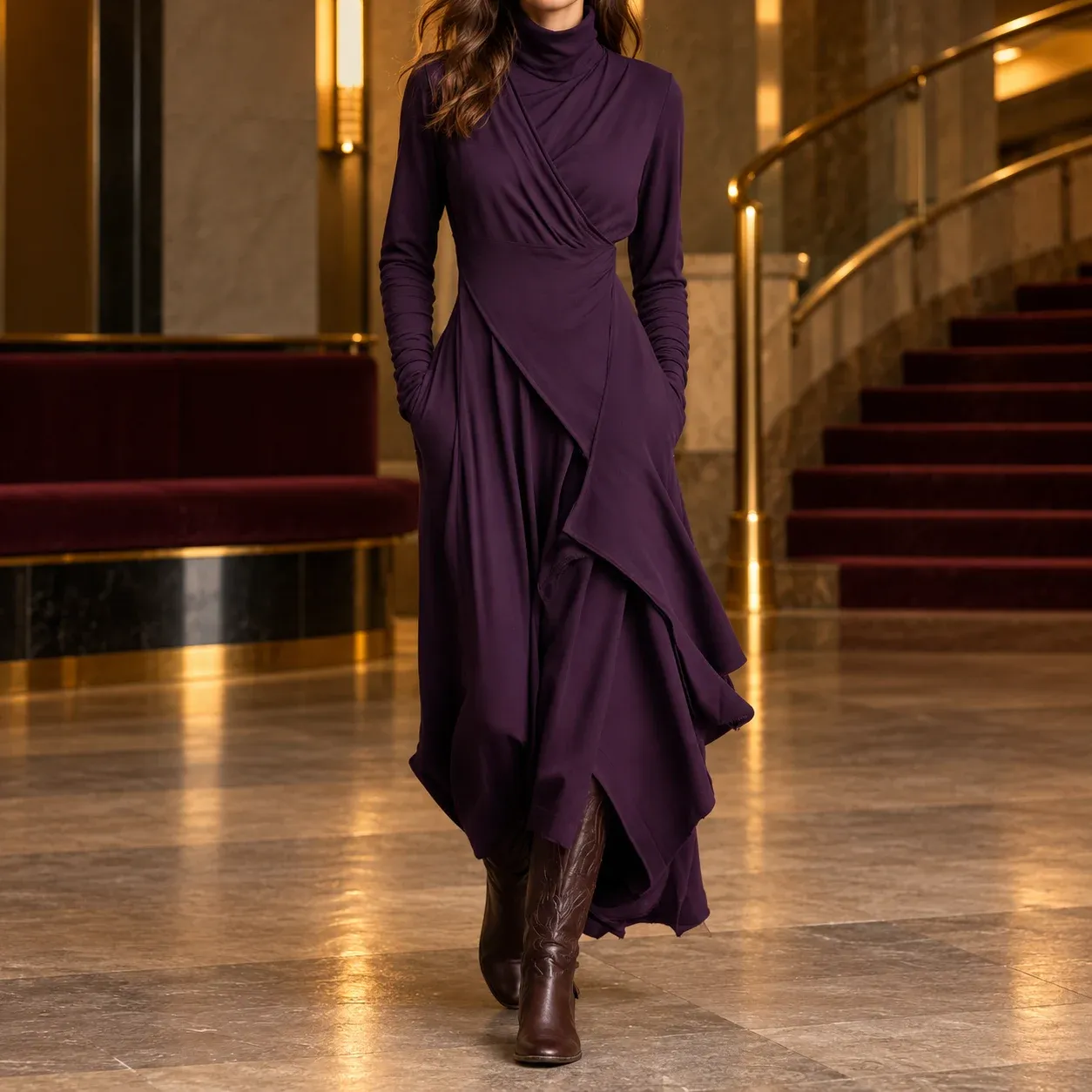 Viola Draped Dress — photograph 6
