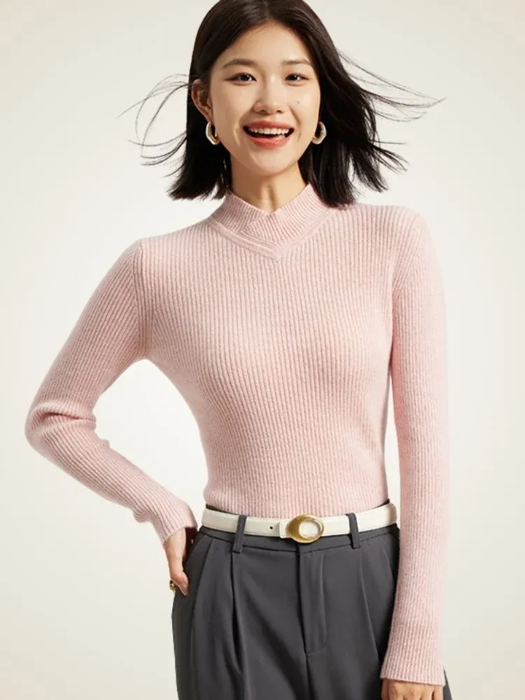 Alenia Ribbed Sweater — Pink