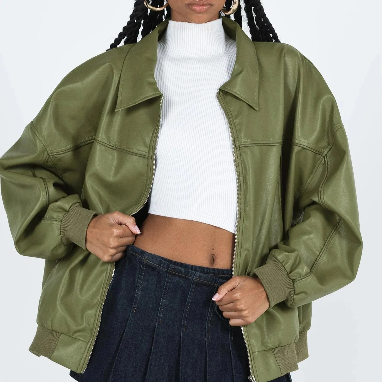 Nina Zip Bomber — Brown