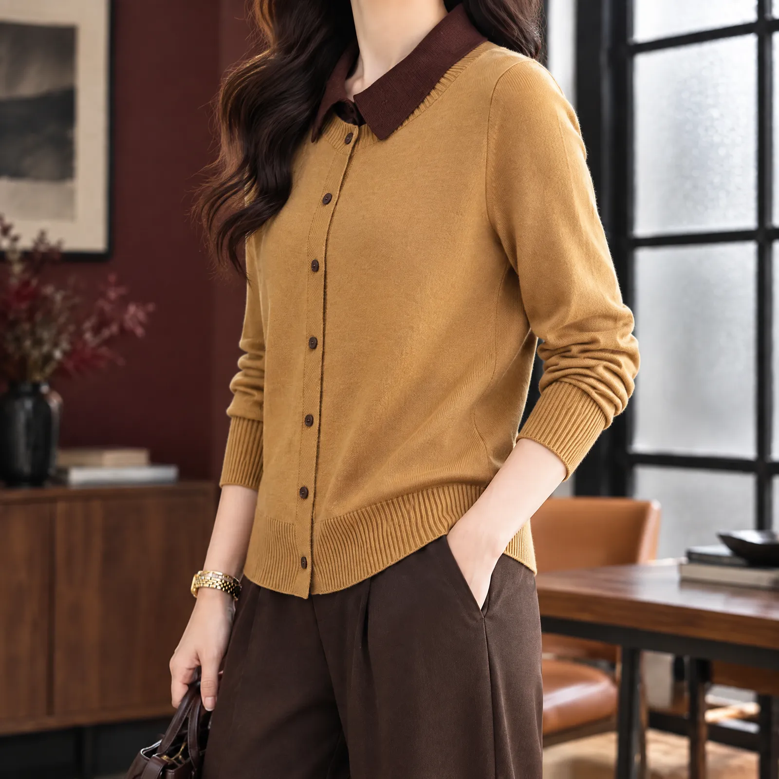 Cotswold Polo Cardigan: use photograph of the selected source color