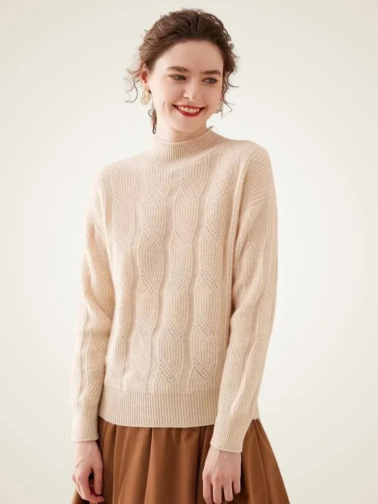 Sophie Cable Sweater — Beige