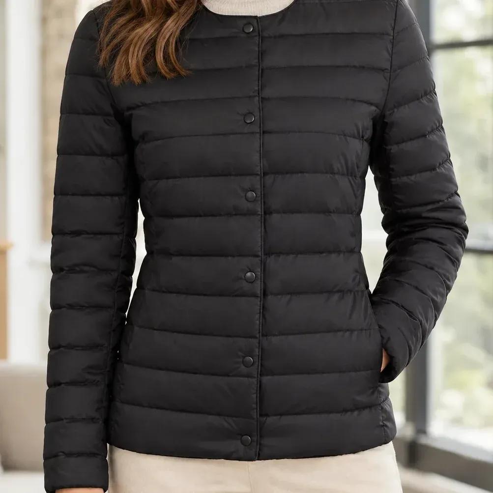 Bettina Snap Jacket — Black construction detail