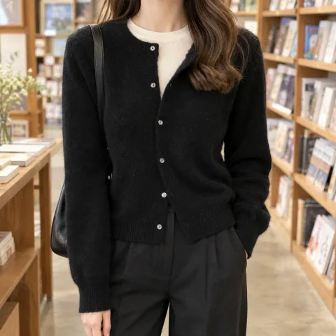 Augustine Round-Neck Cardigan