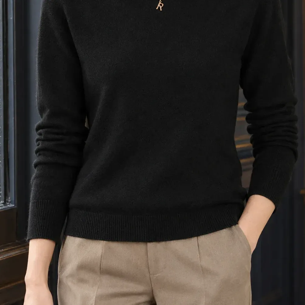 Alvina Crewneck Sweater — Black alternate view