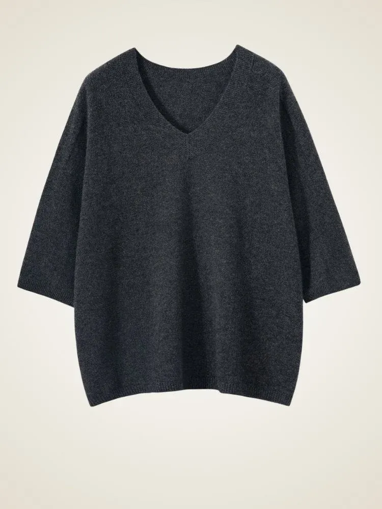 Kalinde V-Neck Sweater — Dark Gray