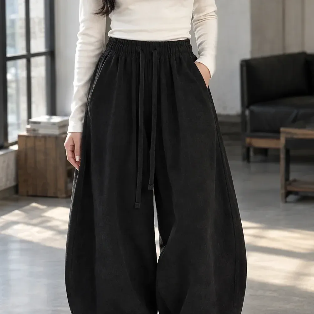Bianca Balloon Trousers — Black lower garment detail
