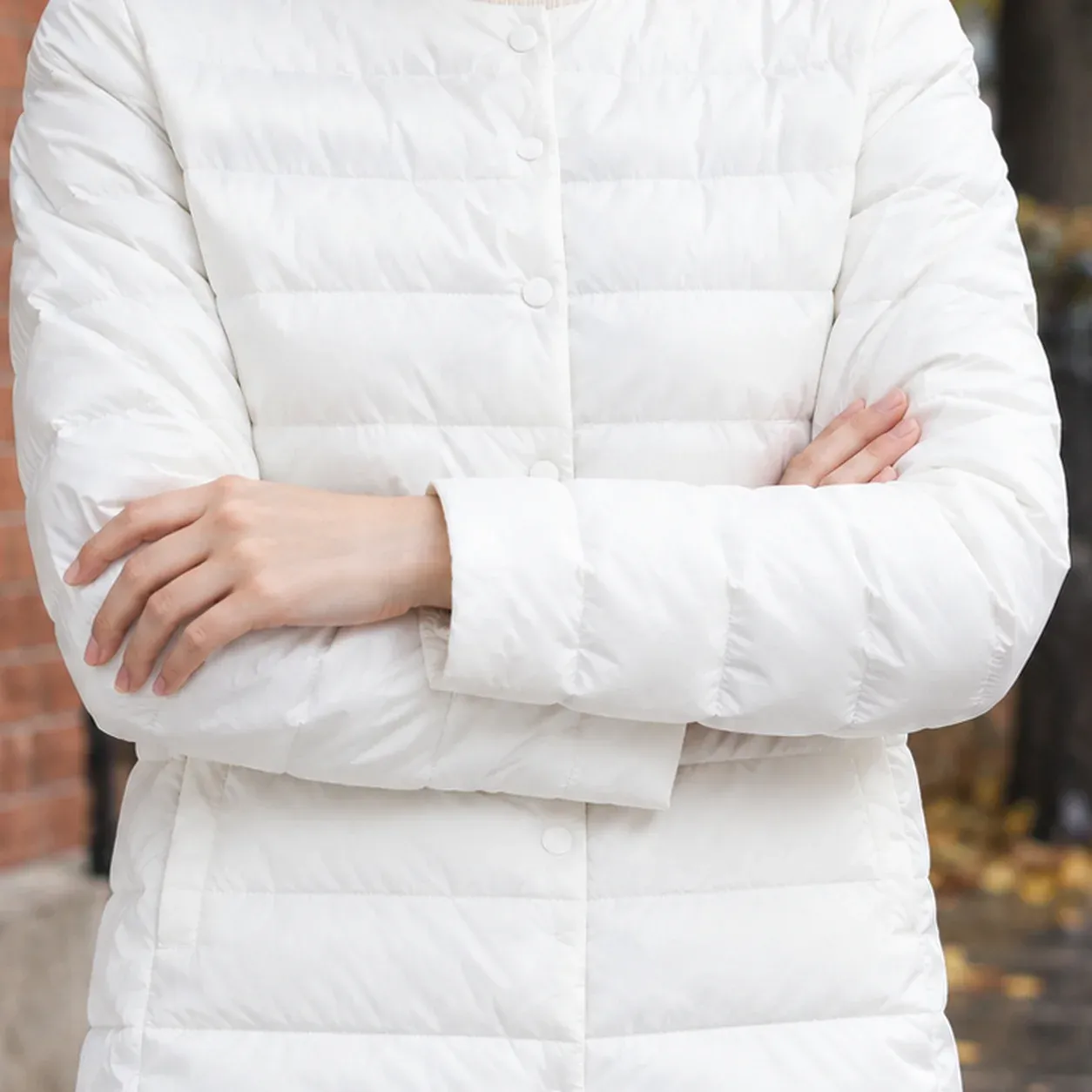 Oriane Quilted Jacket — White construction detail