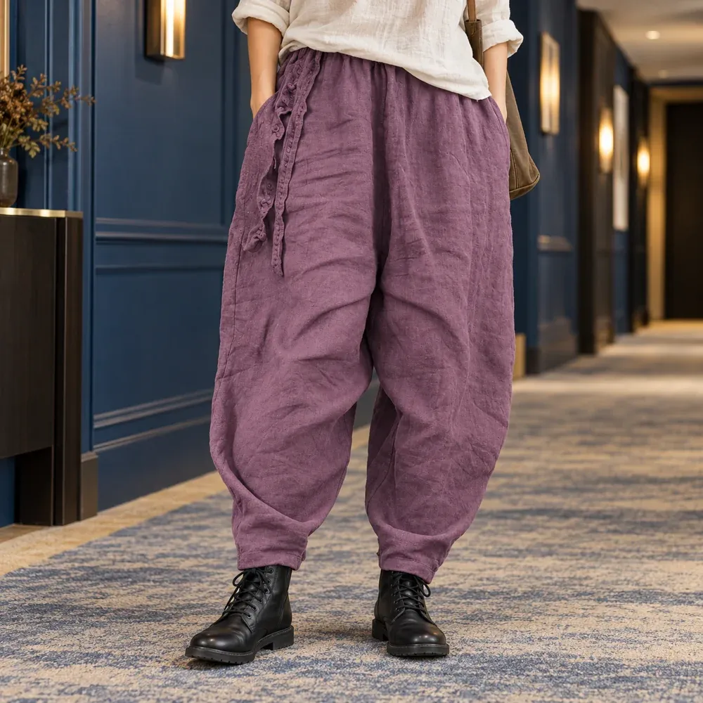 Maribel Linen Harem Pants — lead view