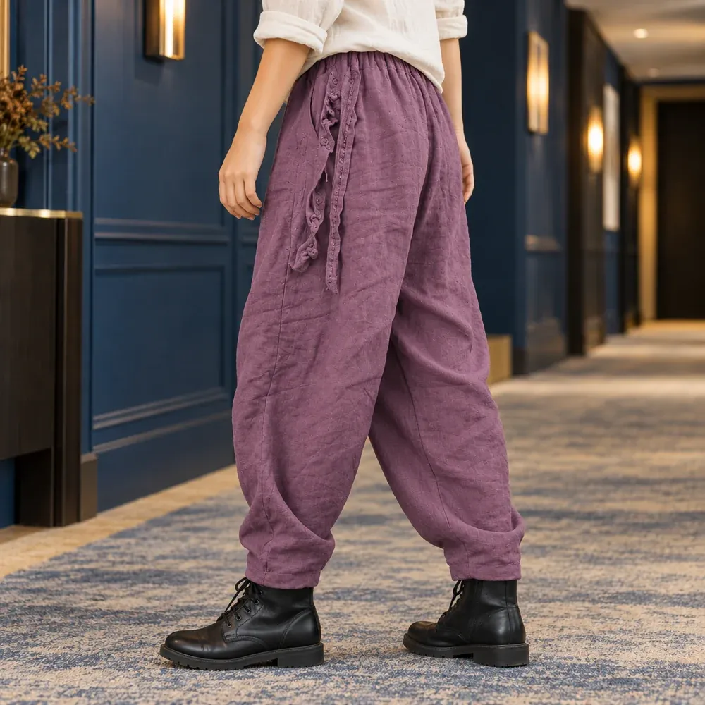 Maribel Linen Harem Pants — use view