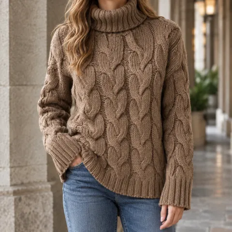 Hildegarde Cable Turtleneck