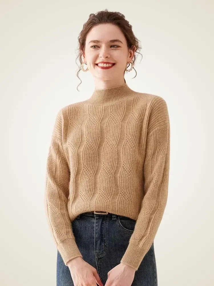 Sophie Cable Sweater — Camel