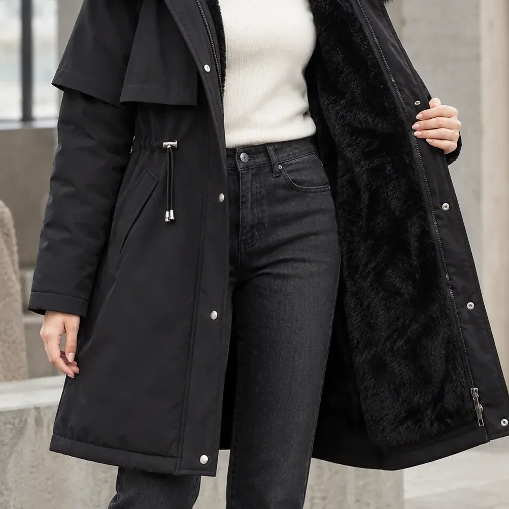 Agnes Hooded Coat — Black alternate view