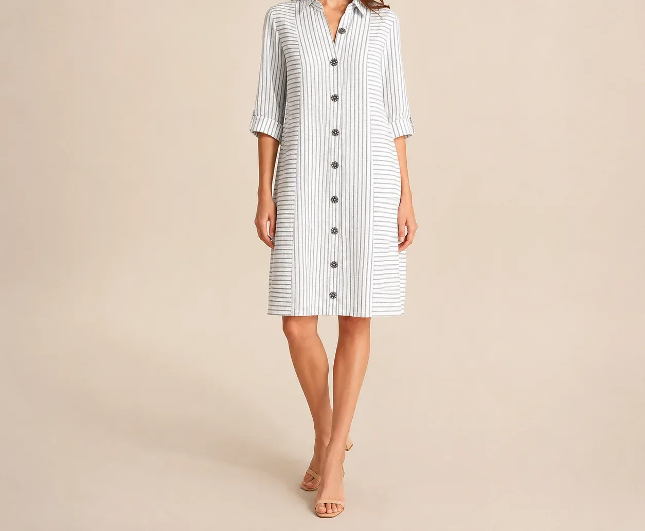 Tosca Striped Shirt Dress — photograph 1