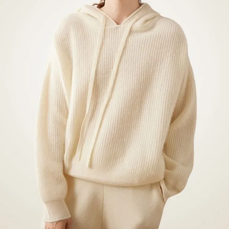 Johanna Ribbed Drawstring Hoodie — photograph 1