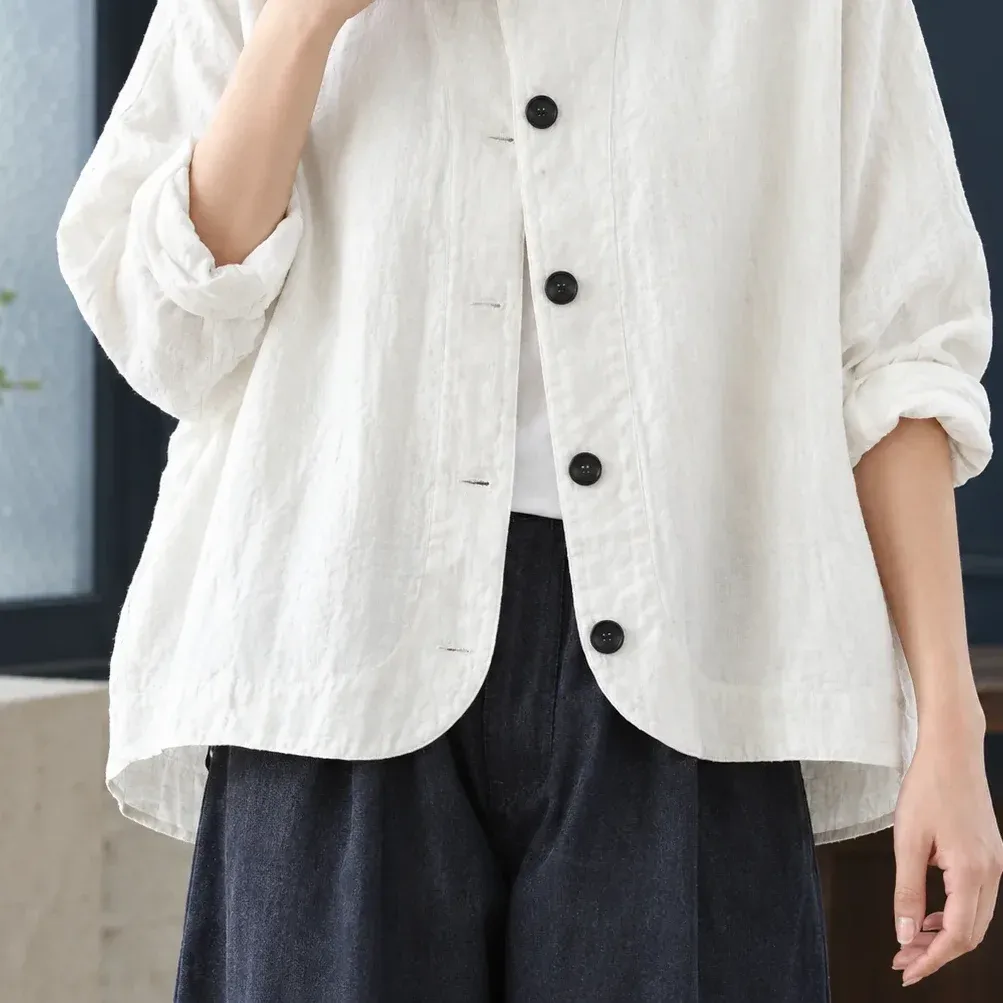 Stella Button Jacket — White garment detail