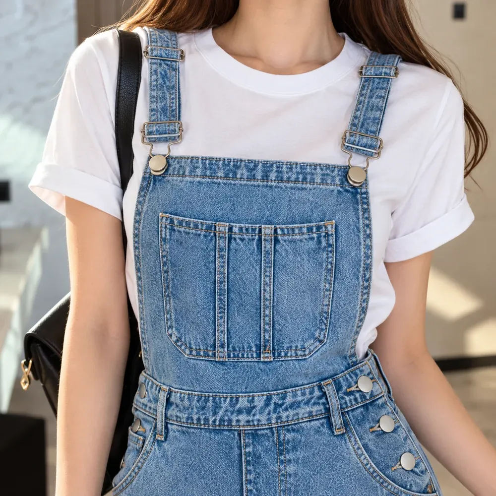 Anneliese Denim Pinafore — detail view