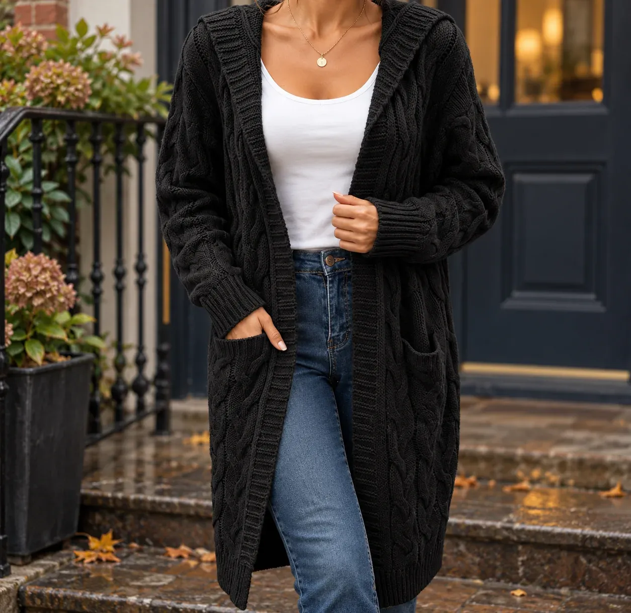 Madeline-Faye Cable Cardigan — photograph 1