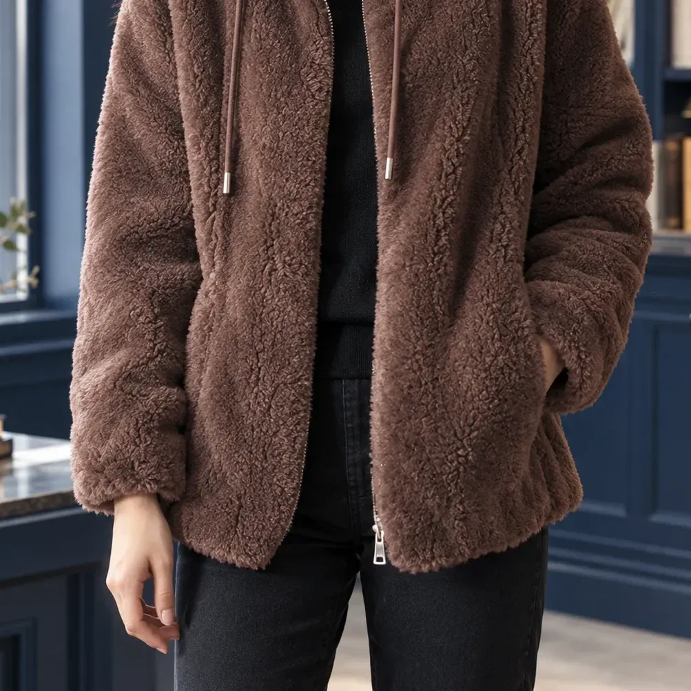 Agnes Fleece Jacket — Dark Brown alternate view