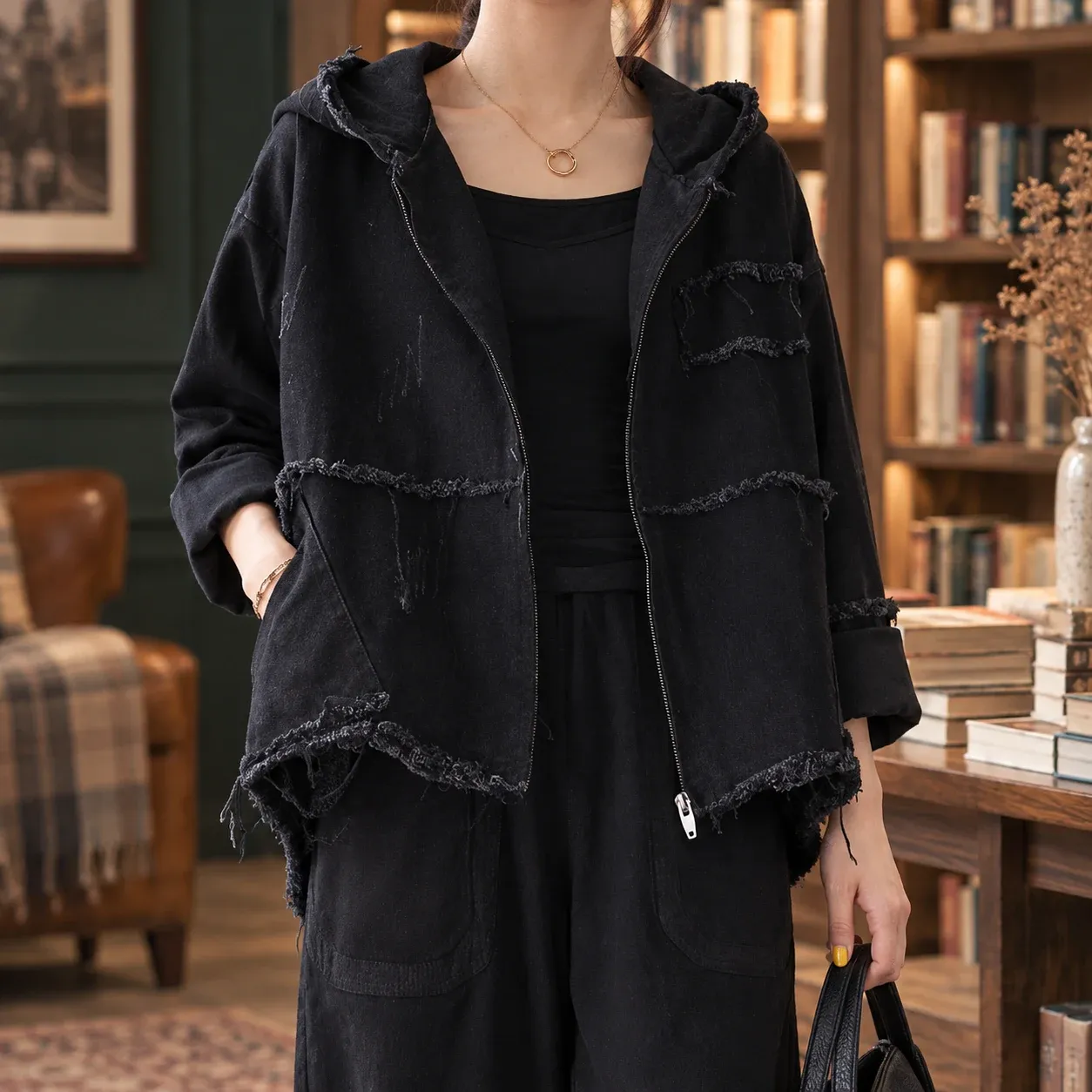 Imogen Hooded Denim Jacket lead view