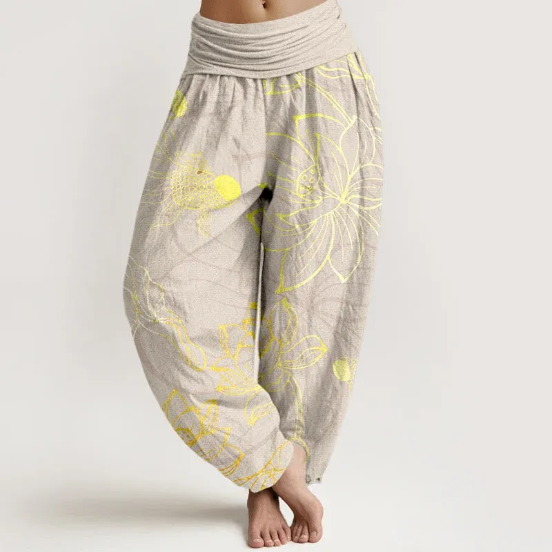 Lotus Harem Pants — Beige