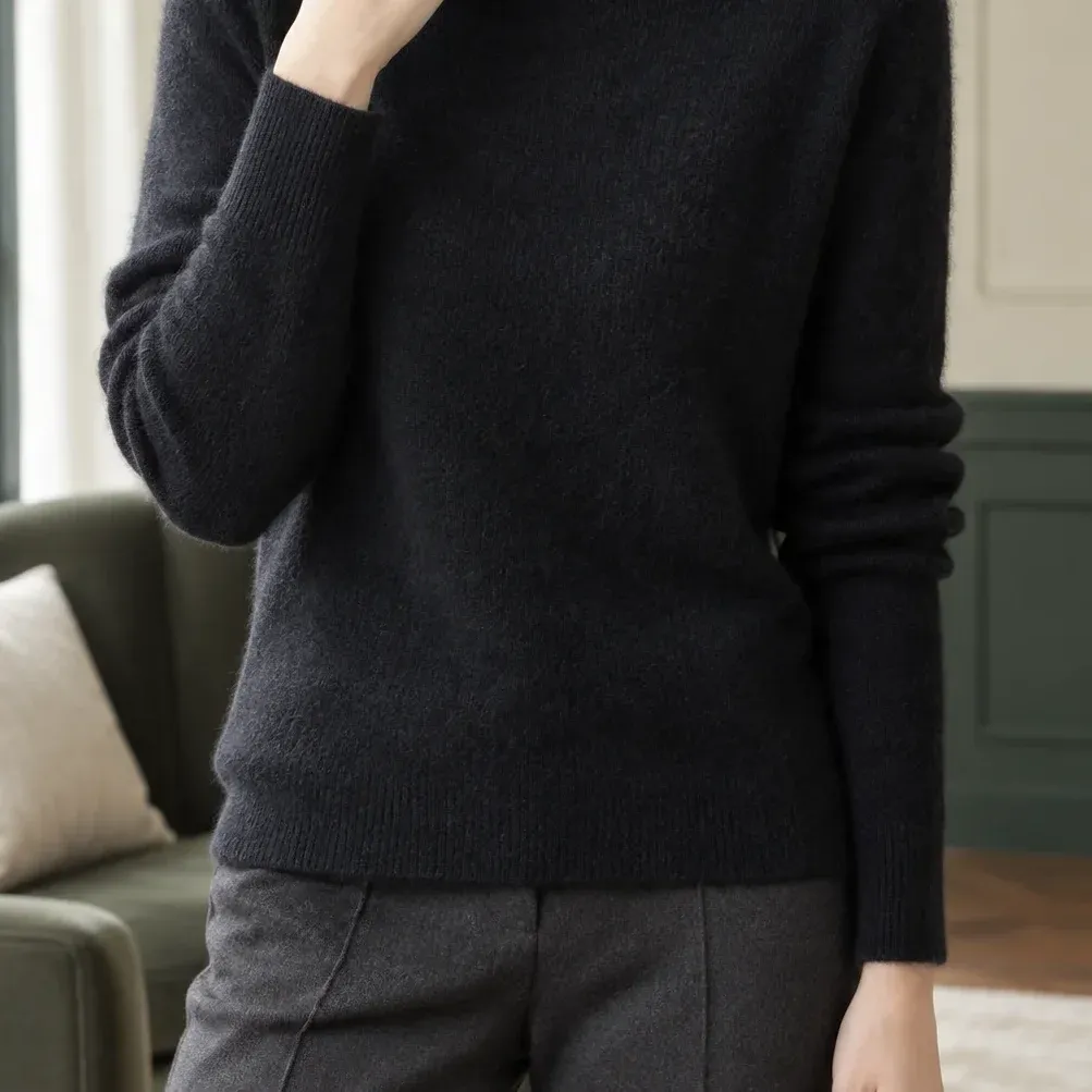 Alma Turtleneck Sweater — Black alternate view