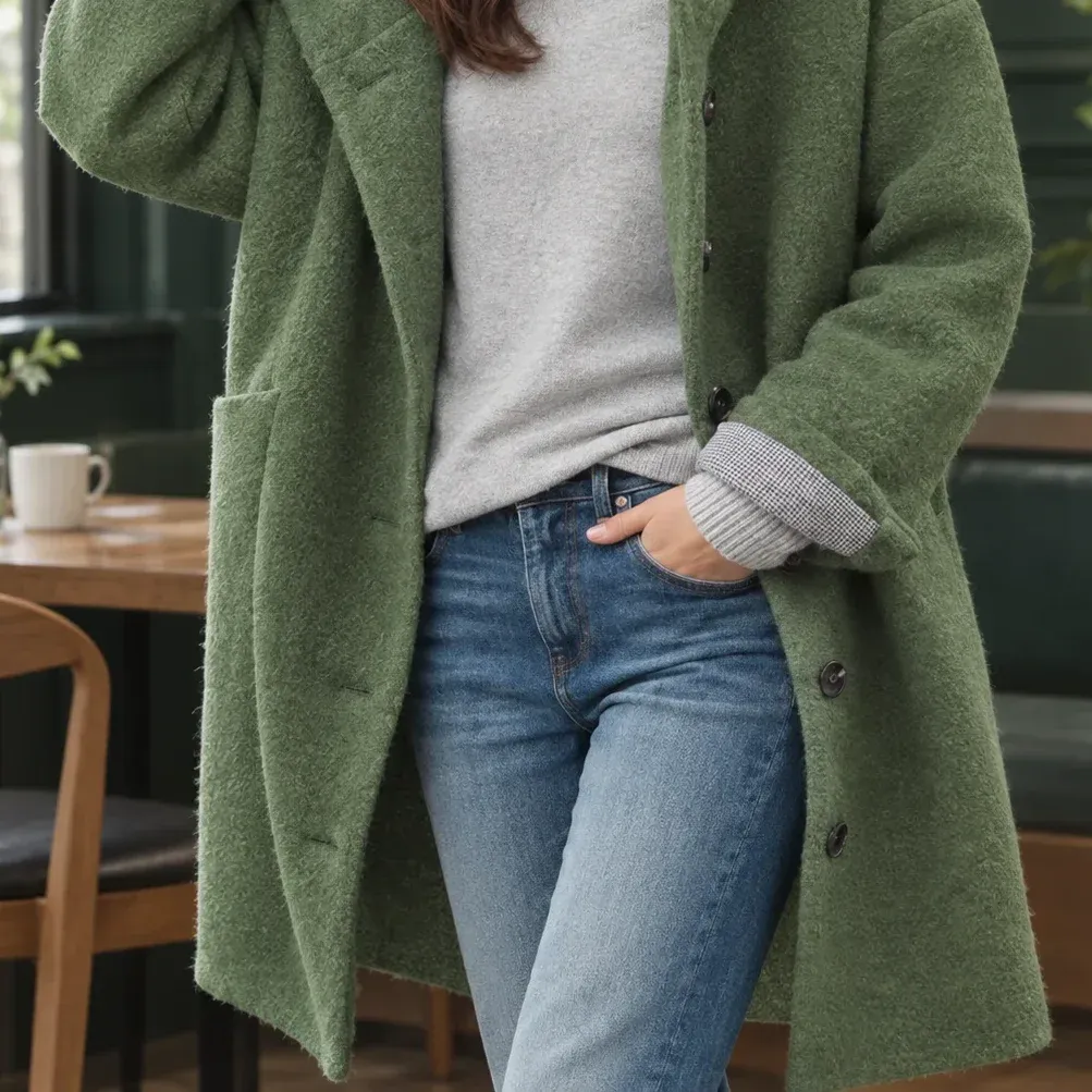 Antonia Hooded Jacket — Bean Green alternate view