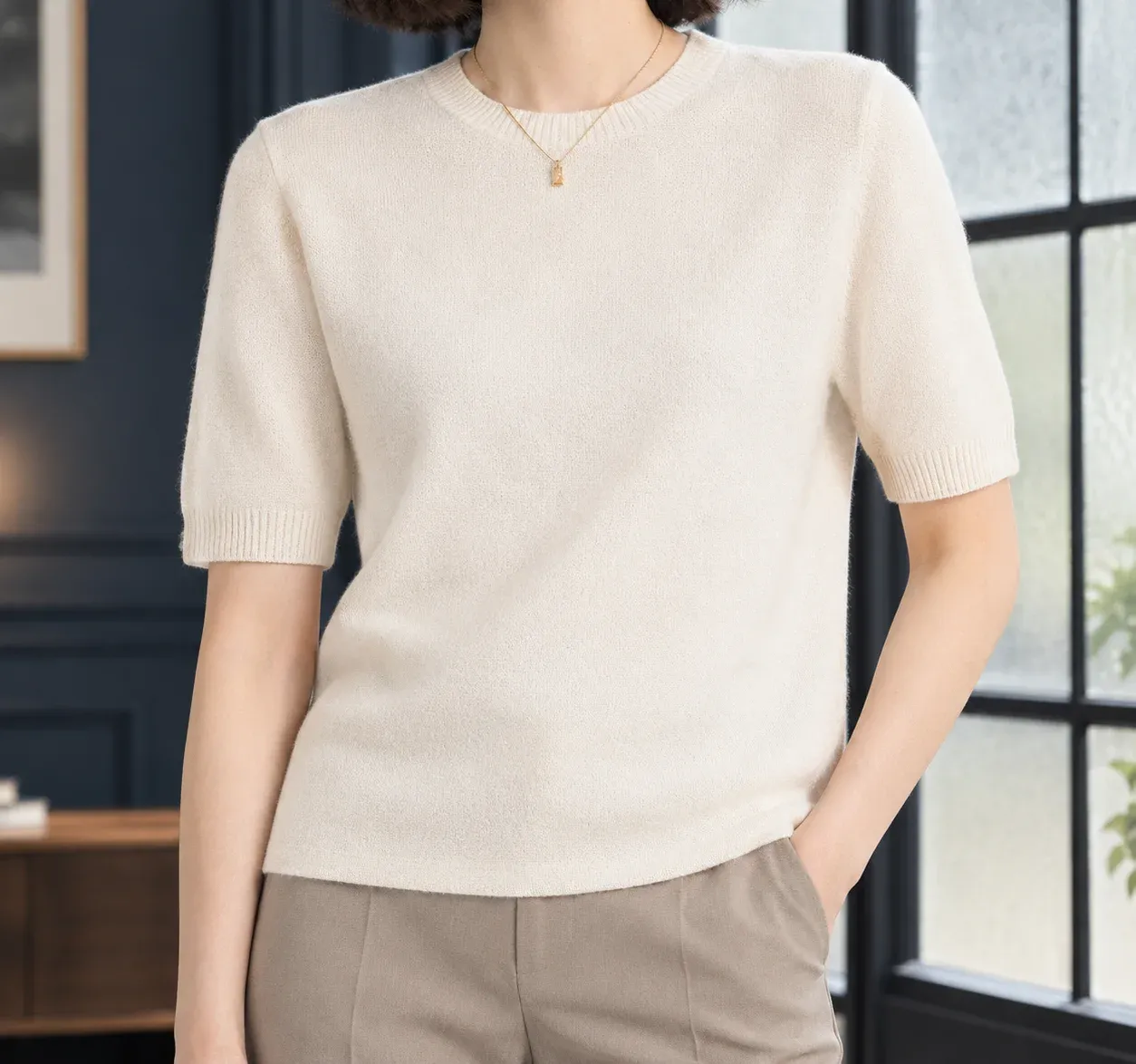Sadie Short-Sleeve Crewneck Sweater — photograph 1