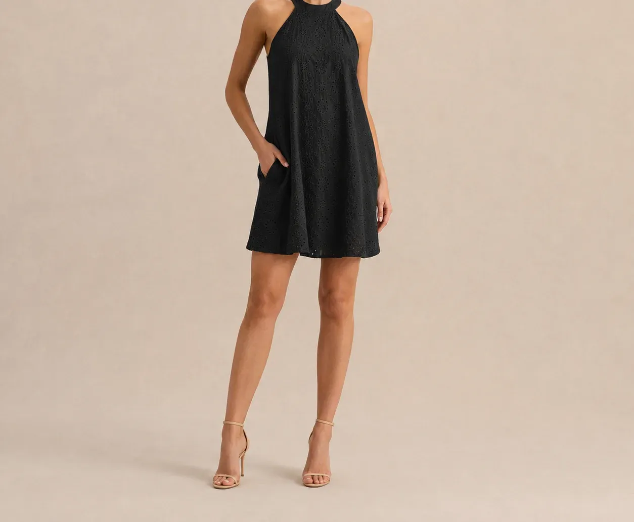 Berenice Eyelet Halter Dress — photograph 1