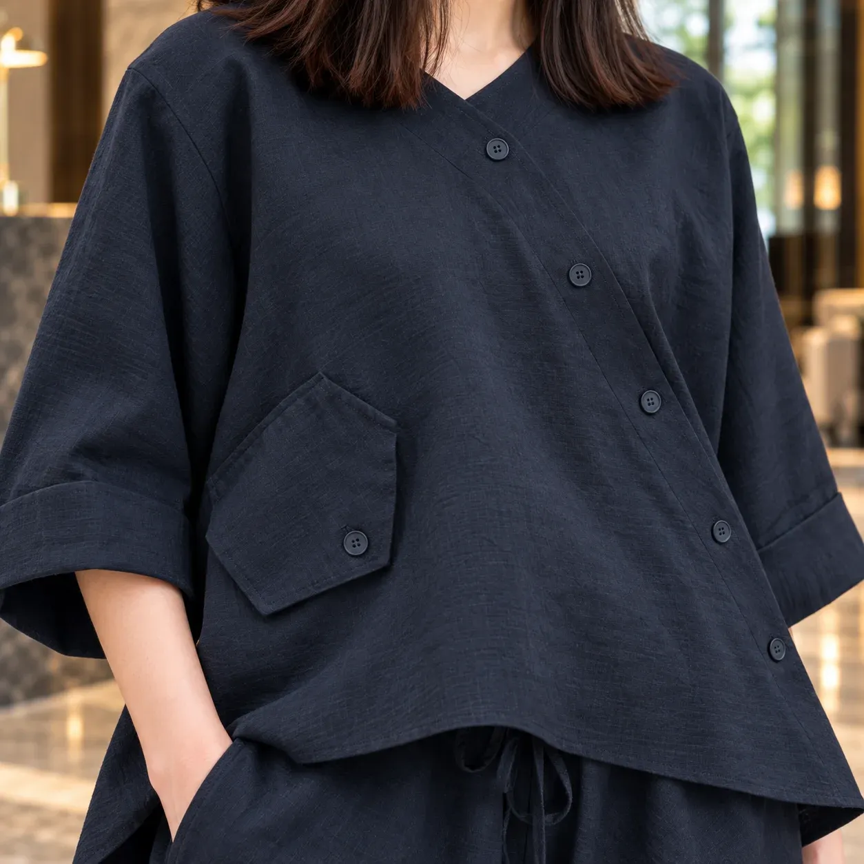 Rhea Cotton Two-Piece Set, construction detail