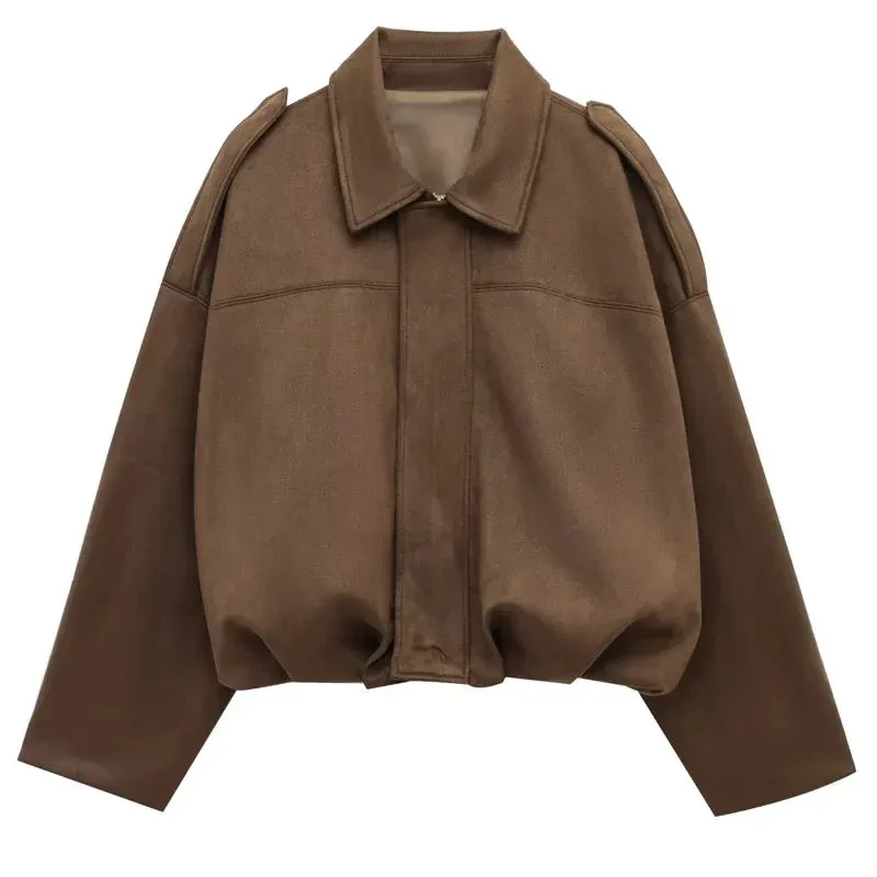 Viola Gathered Bomber — Khaki