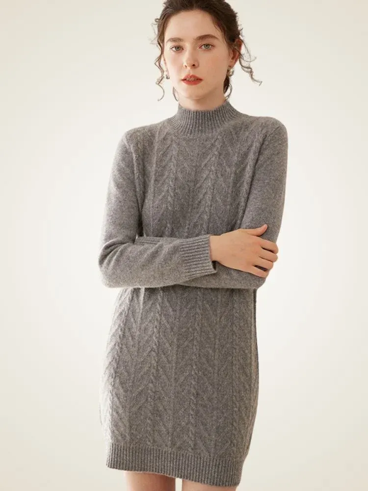 Sandrine Cable Dress — Gray