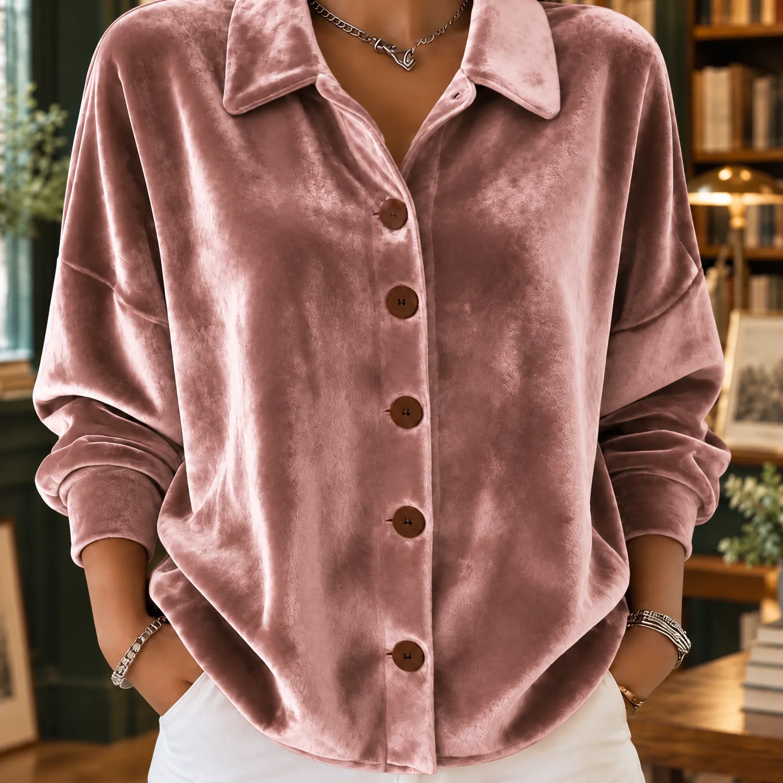 Hawkridge Velvet Shirt: detail photograph of the selected source color