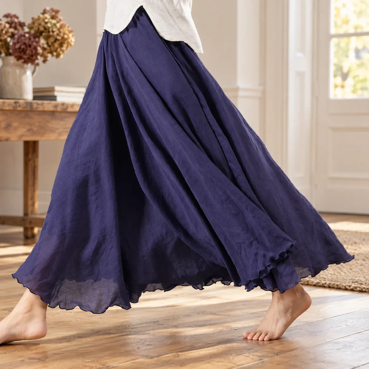 Lyra Flowing Maxi Skirt, complete Navy Blue product