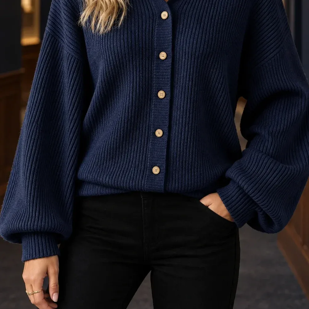 Aiglon Hooded Cardigan — Navy Blue alternate view