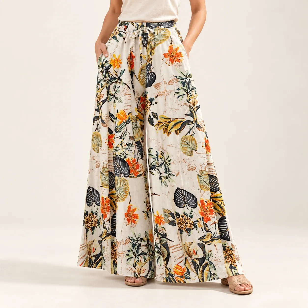 Marina Floral Palazzo Pants — lead view