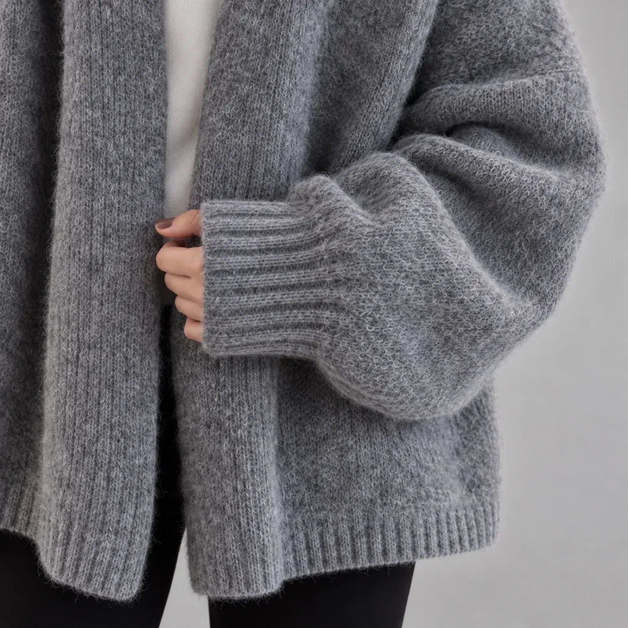 Opal Cloud Knit Cardigan, source-supported construction detail