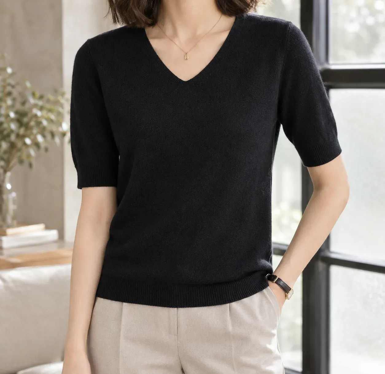 Phoebe-June V-Neck Sweater — photograph 1