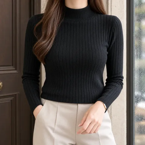 Bettina Rib Mockneck