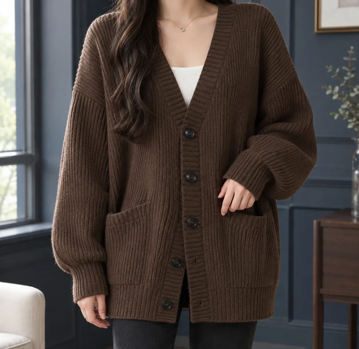 Fernanda-Kate Ribbed Cardigan — photograph 1