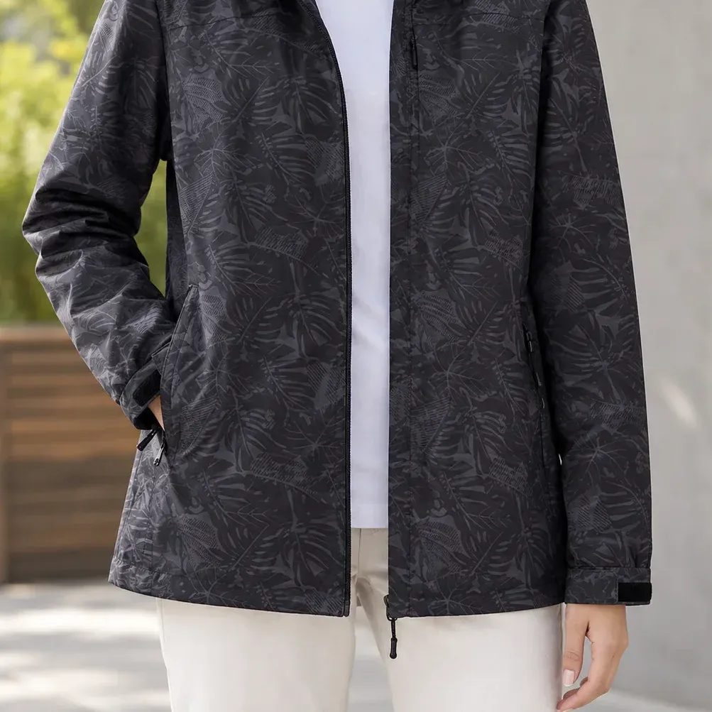 Valeria Printed Jacket — Black garment detail