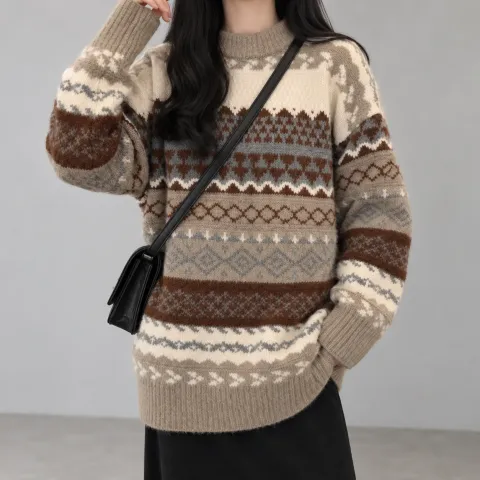 Cora Geometric Knit Sweater